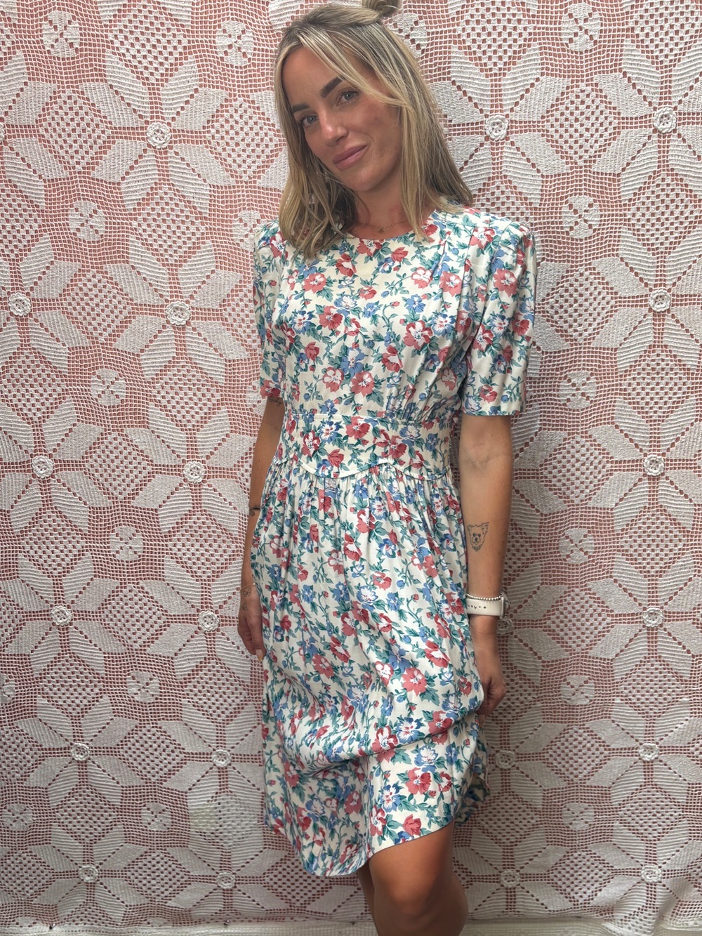 Vintage Karin Stevens Floral Midi Dress